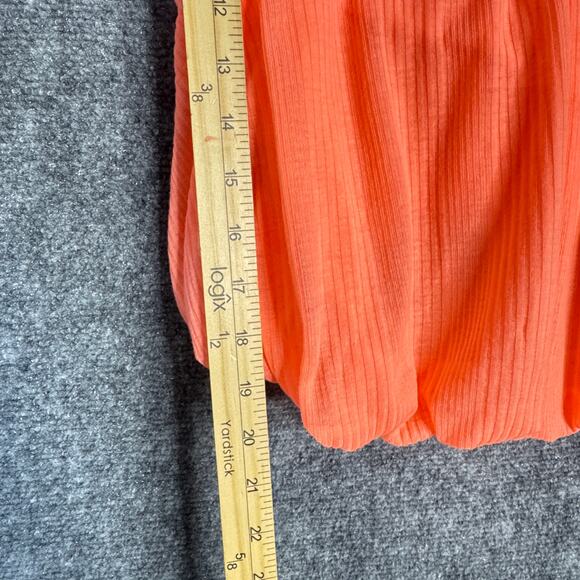 Free People Just A Fling Shirt Womens Small Coral Ribbed Blouson Tank Top Boho‎ - Picture 9 of 10